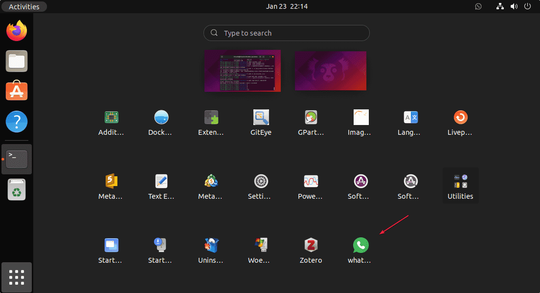 Run WhatsApp client Ubuntu 22.04 20.04