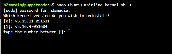Uninstall the installed kernel version on Ubuntu 22.04