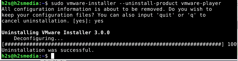 Uninstallation or Remove VMware Player Linux Debian 11