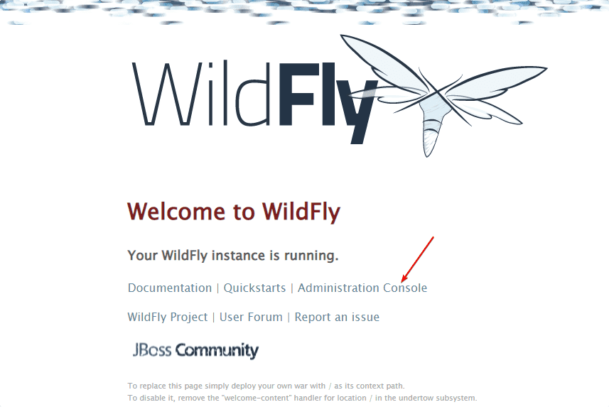 WildFly JBoss Ubuntu Admin Web interface