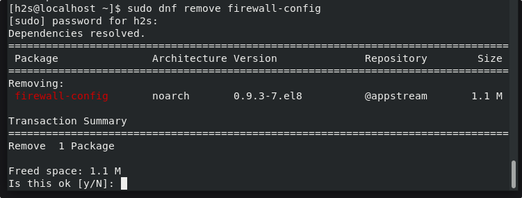 firewall config uninstall Rocky linux