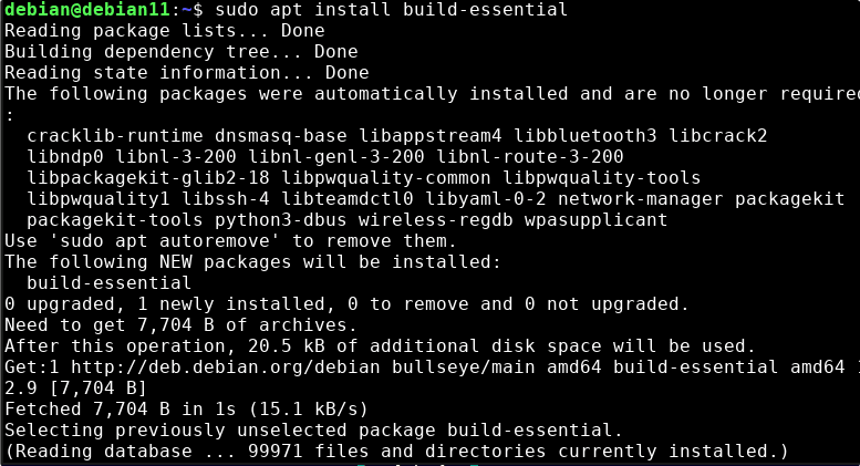 ommand to install build essential on Ubuntu