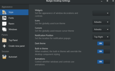 Budgie Desktop Settings Rocky Linux