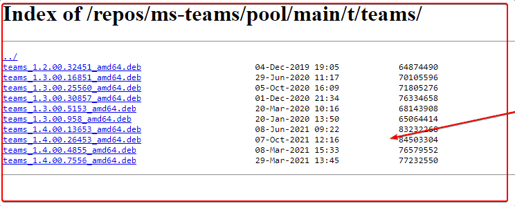 Download Teams Deb Binary
