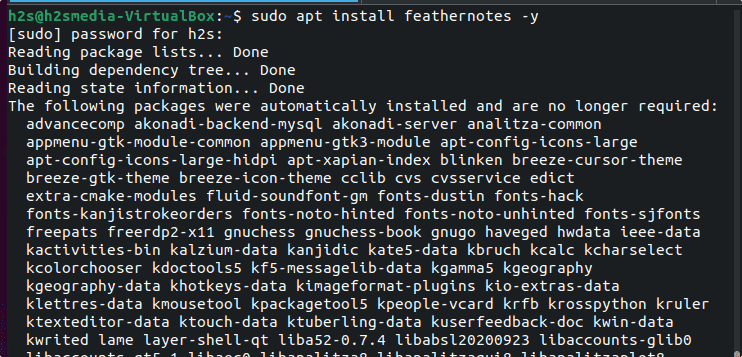 Install FeatherNotes on Ubuntu 22.04 20.04 LTS