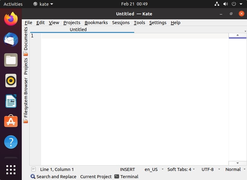 Kwrite Kate Text Editor on Ubuntu 22.04 20.04 LTS