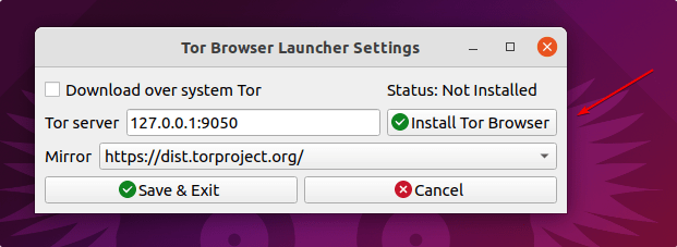Run Tor Browser Launcher Settings