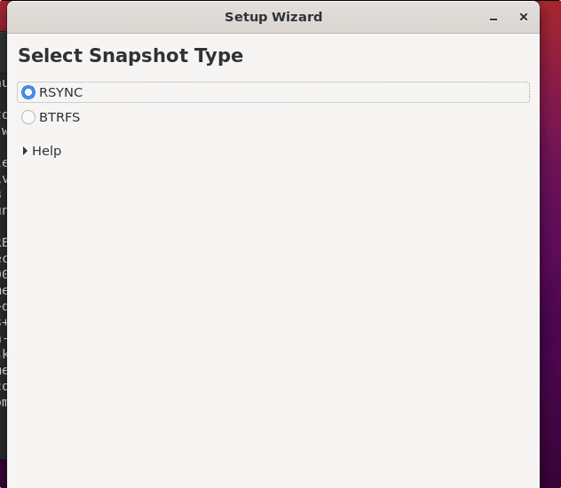 Select SnapShot Type