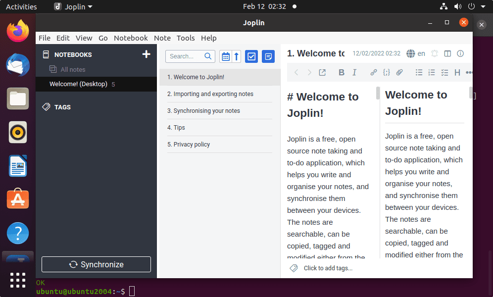 install Joplin note taking app on Ubuntu 22.04 20.04