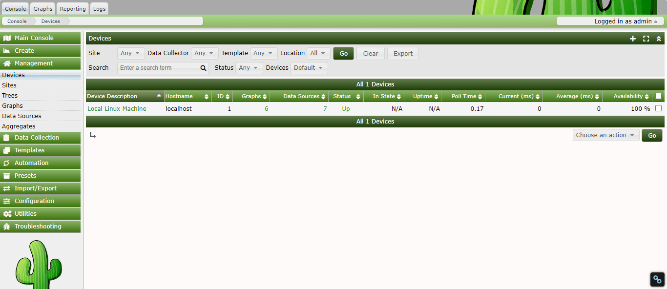 Cacti Monitoring Server installed on Ubuntu 22.04 or 20.04