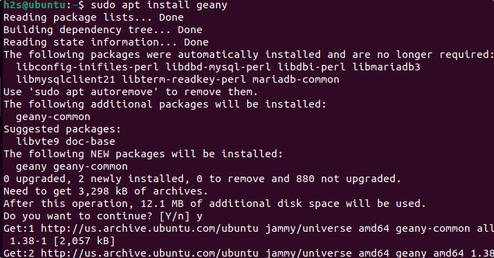 Install Geany on Ubuntu 22.04 LTS