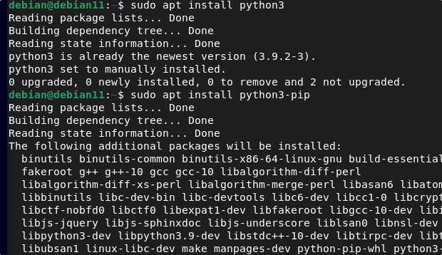 Install Python3 PIP3 on Debian 11 Bullseye