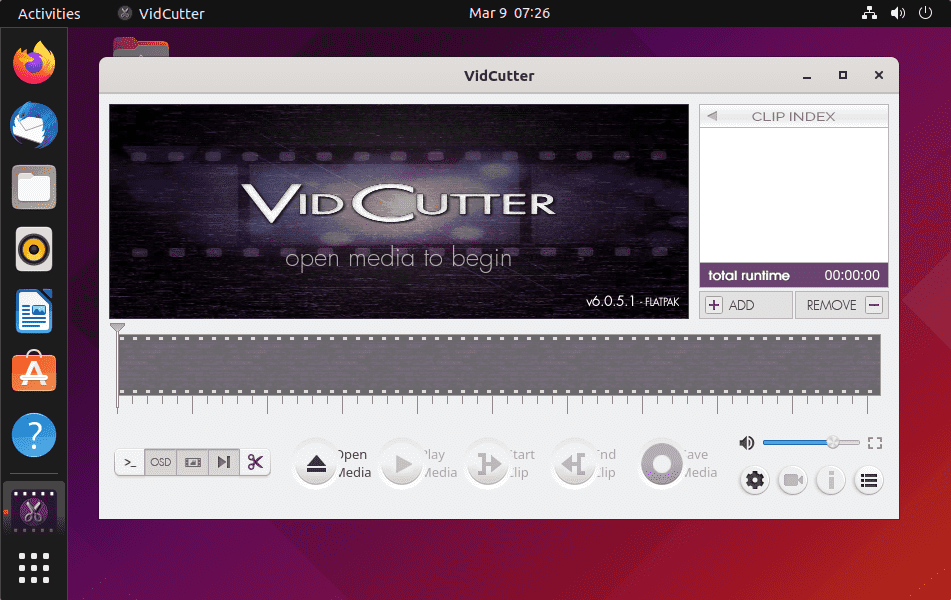 UI of VidCutter