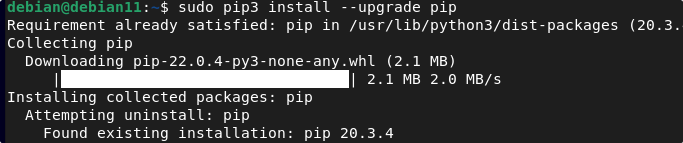 Upgrade PIP pn Debian 11