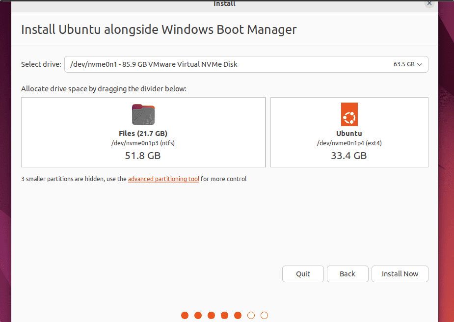 Allocate Hard disk space for Ubuntu 22.04