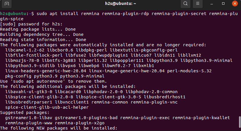 Command to install Remmina on Ubuntu 22.04