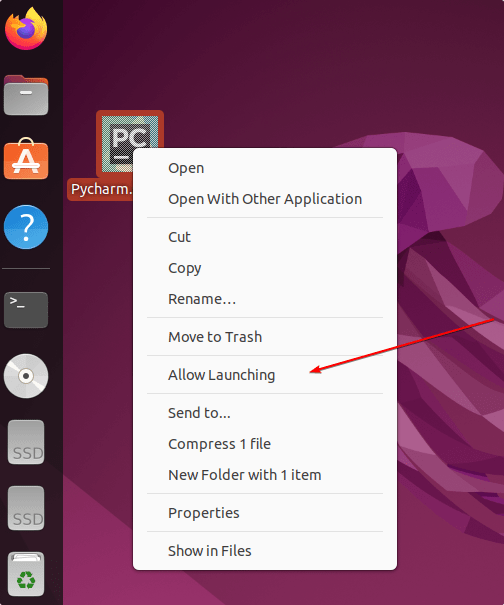 Create Pycharm desktop shortcut on Ubuntu