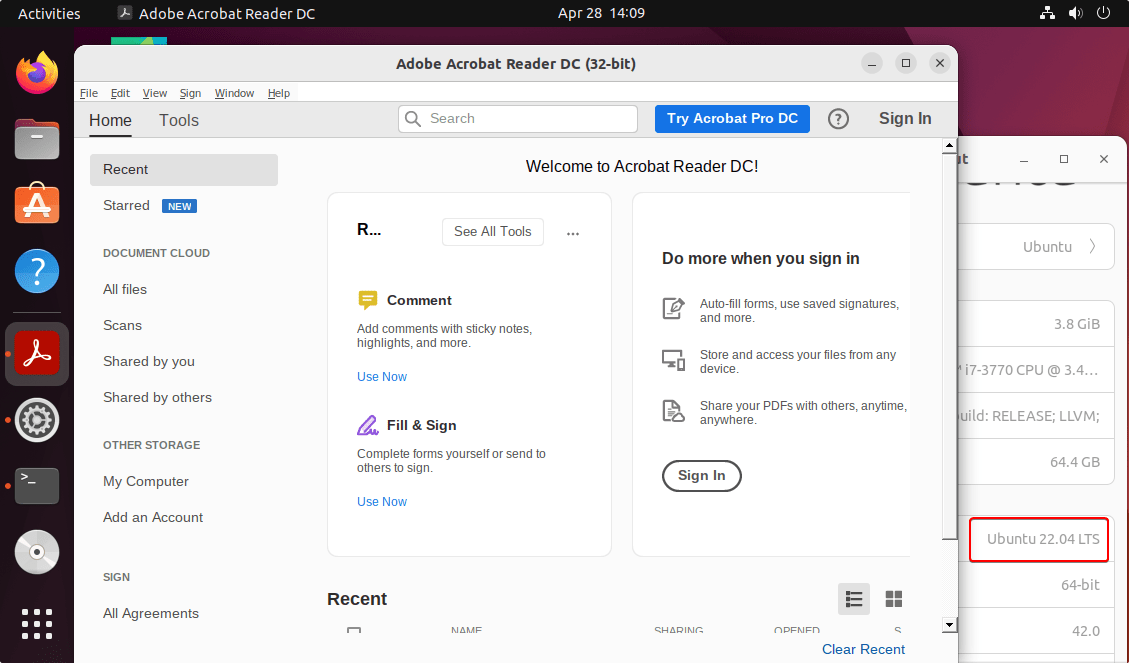 Installez Adobe Acrobat Reader DC sur Ubuntu 22.04 LTS Jammy