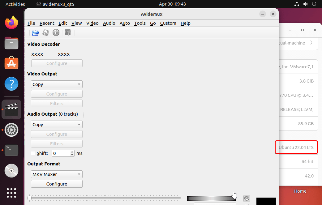 Install Avidemux on Ubuntu 22.04 LTS Linux