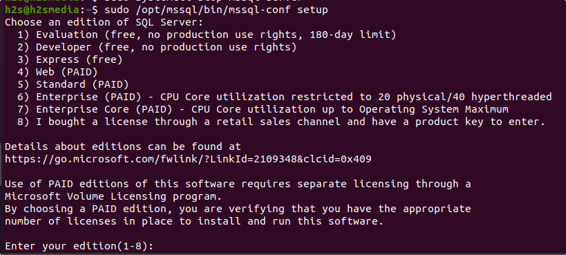 Install SQL Server on Ubuntu 20.04 Linux