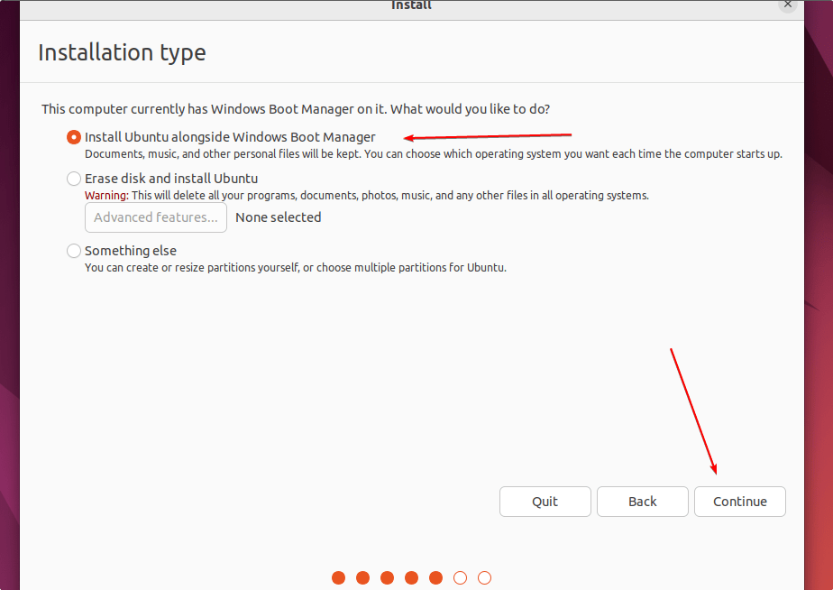 Install Ubuntu 22.04 alongside Windows boot manager