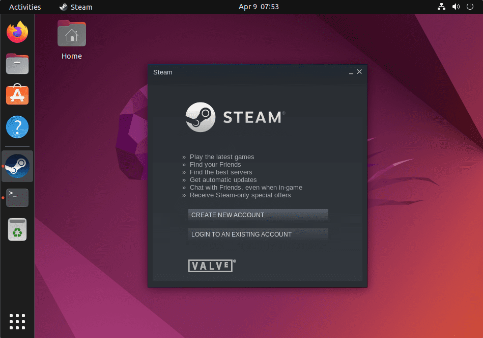 Login to your Steam account