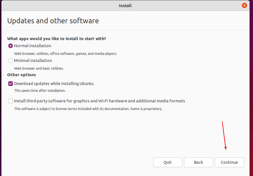 Normal or Minimal Ubuntu 22.04 Installation