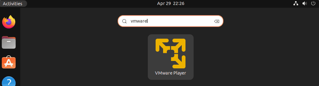 Start Vmware player