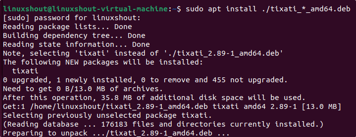 Use APT and install Tixati on Ubuntu 22.04