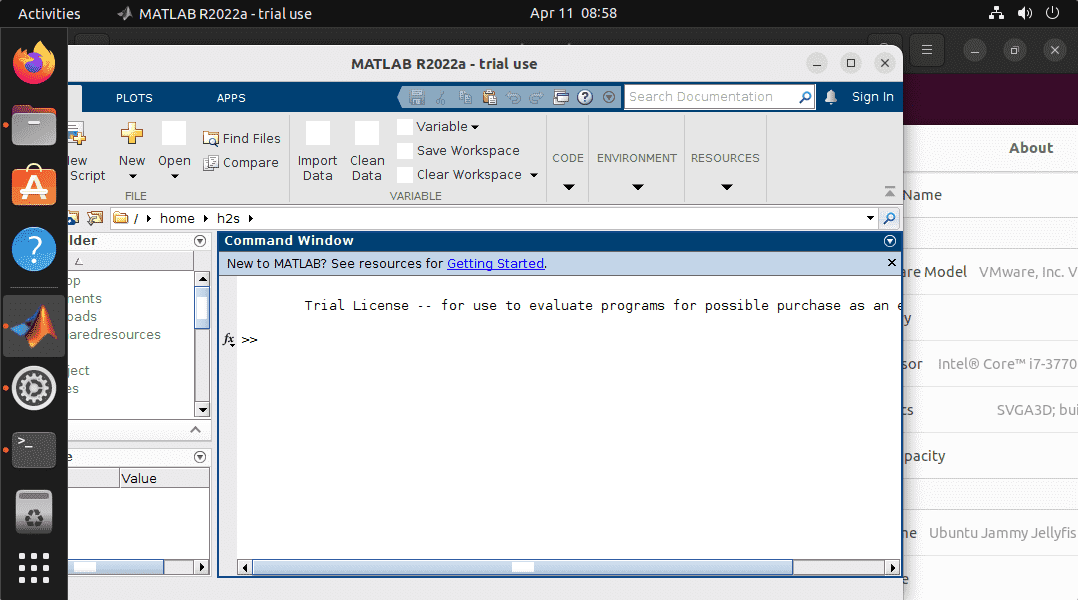 install matlab on Ubuntu 22.04 LTS Jammy