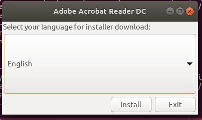 select Acrobat install language