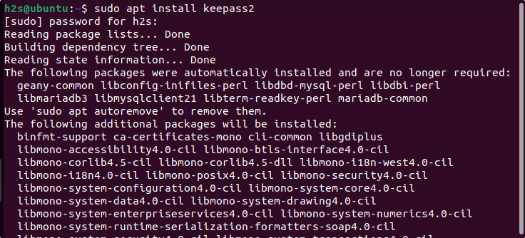 sudo Apt install KeePass Linux