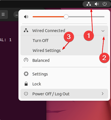 Check Ubuntu 22.04 IP address using GUI