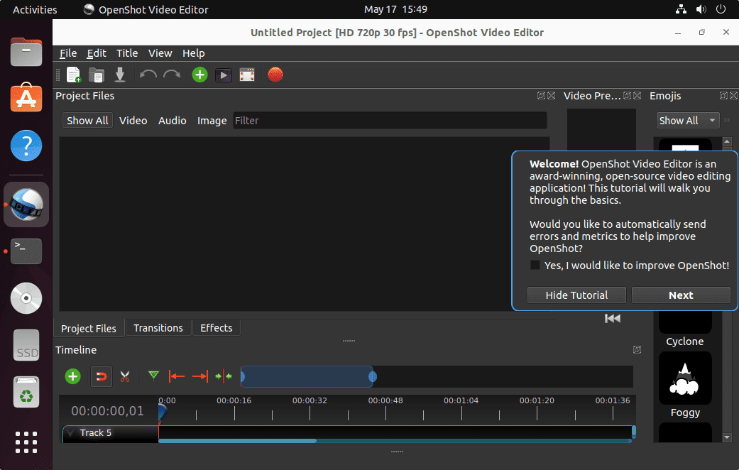Install OpenShot video editor on Ubuntu 22.04 LTS