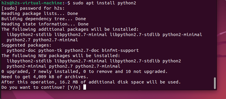 Install Python 2 on Ubuntu 22.04 LTS