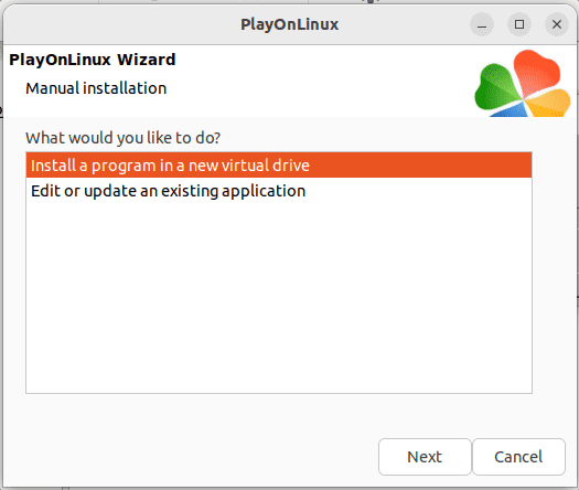 Install a program using a new virtual drive