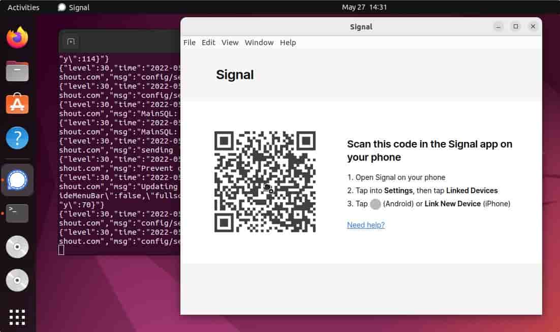 Link Linux Signal Device to smartphone