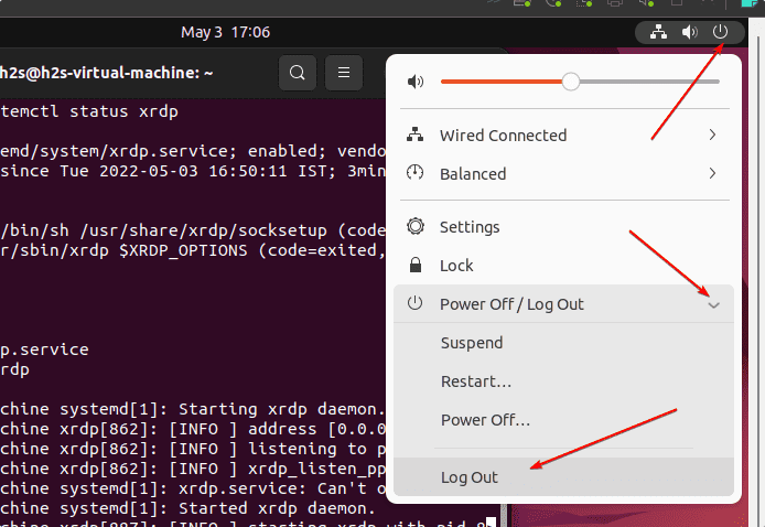 Log out Ubuntu 22.04 LTS