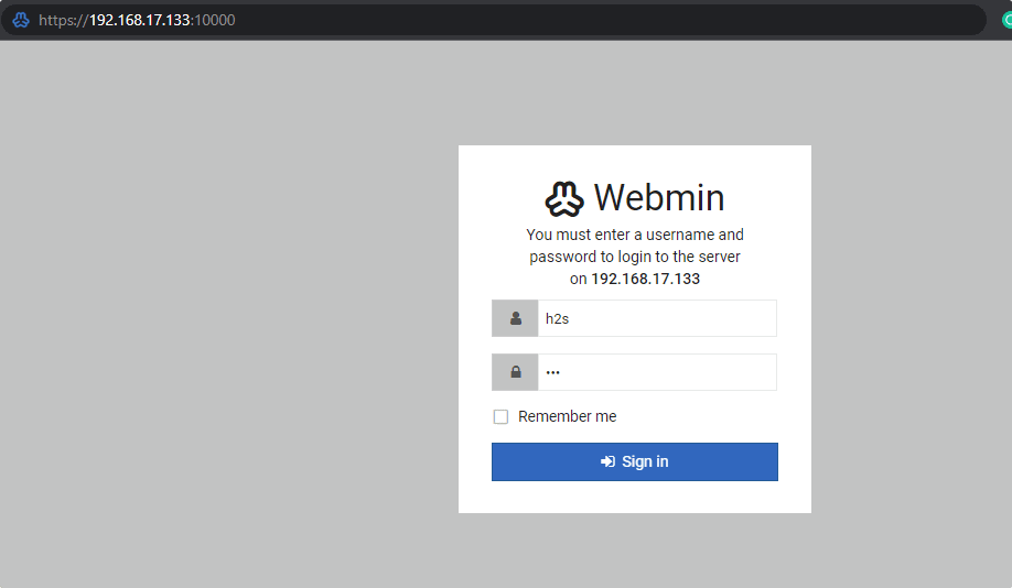 Login Webmin as user