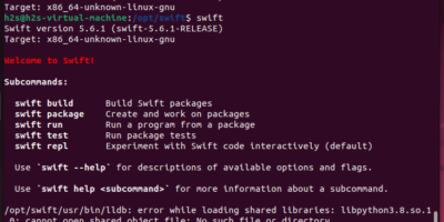 Swift programming language install on Ubuntu 20.04 LTS Linux