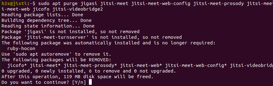 Uninstall Jitsi meet server ubuntu 22.04