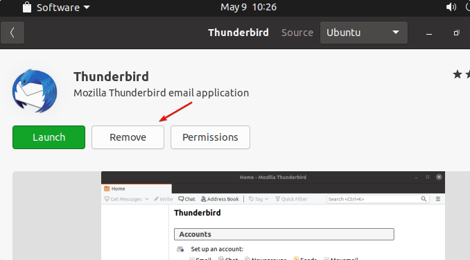 Uninstall Thunderbird from Ubuntu 22.04 LTS