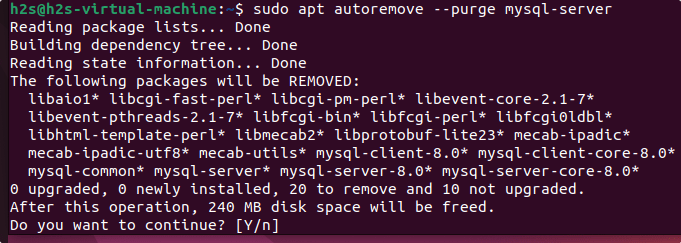 Uninstall or Remove MySQL Ubuntu 22.04