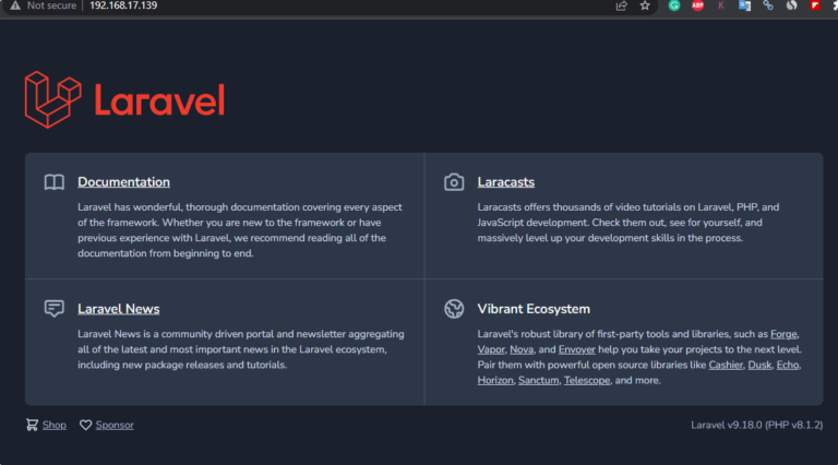 Install Laravel PHP framework on Ubuntu 22.04 Jammy