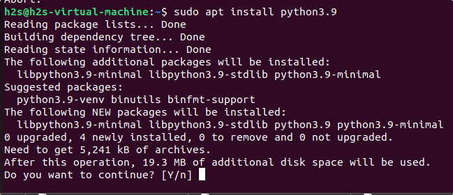 Install python3.9 on Ubuntu 22.04