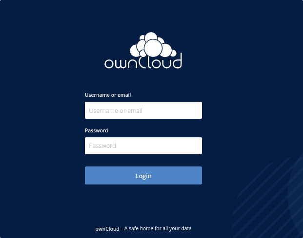 Login to OwnCloud web interface