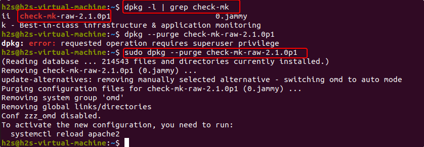 Uninstall CheckMK from Ubuntu