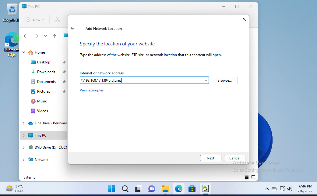 Add Ubuntu network location on Windows 11