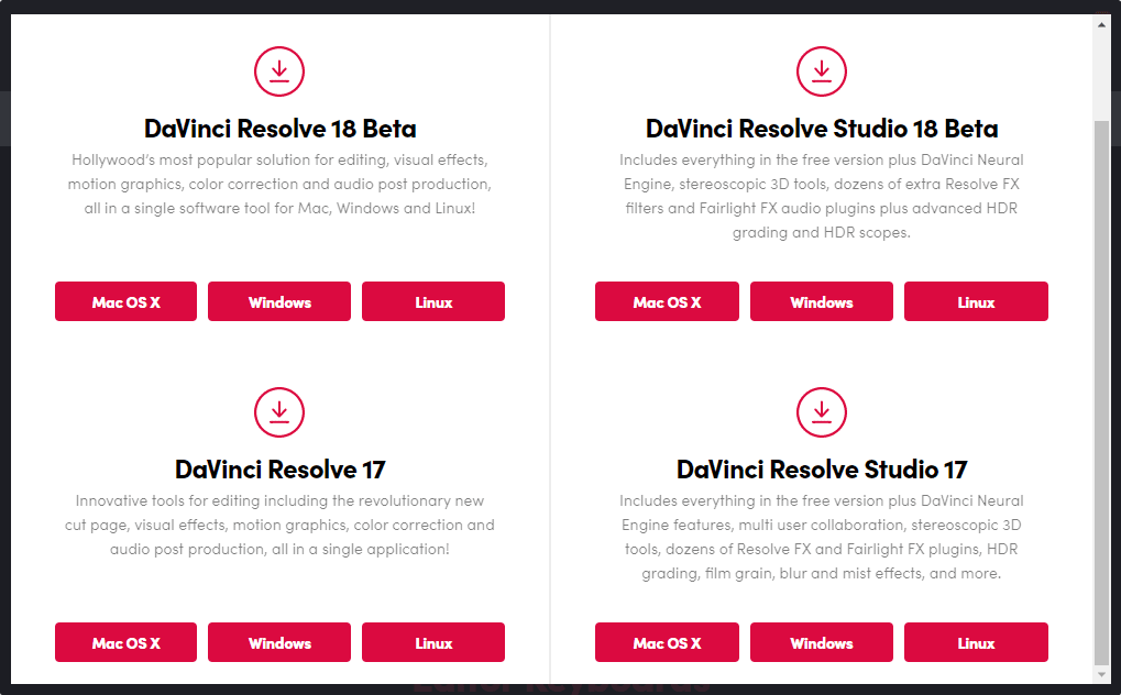 DaVinci Resolve Studio download Linux