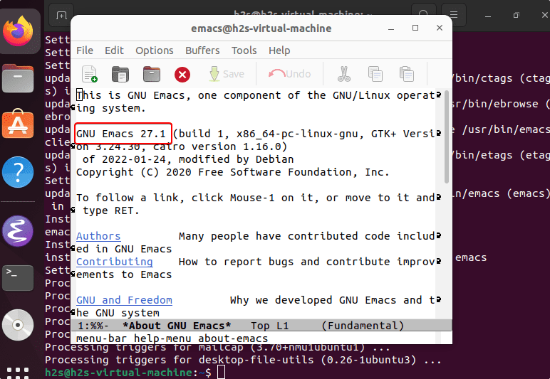 Install GNU Emcas 27 on Ubuntu 20.04 LTS Focal